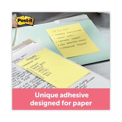 POST-IT NOTES, PADS, Canary Yellow, Lined, 5" x 8", 50-Sheet, 2 / Pack